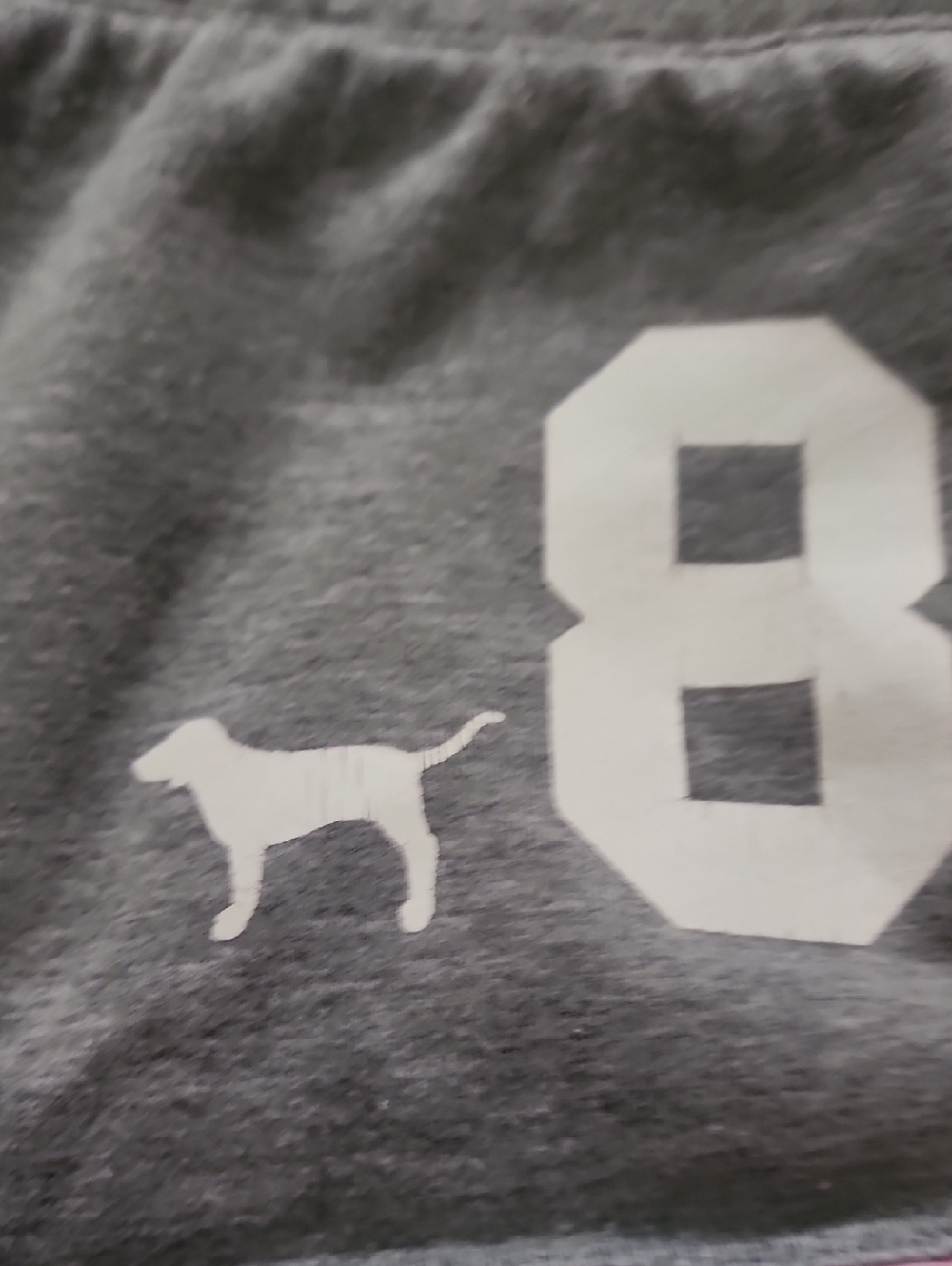 VS Pink Shorty Shorts With 86 Pink & Dog.Gray, White With Pink Trim. Small - Picture 4 of 7